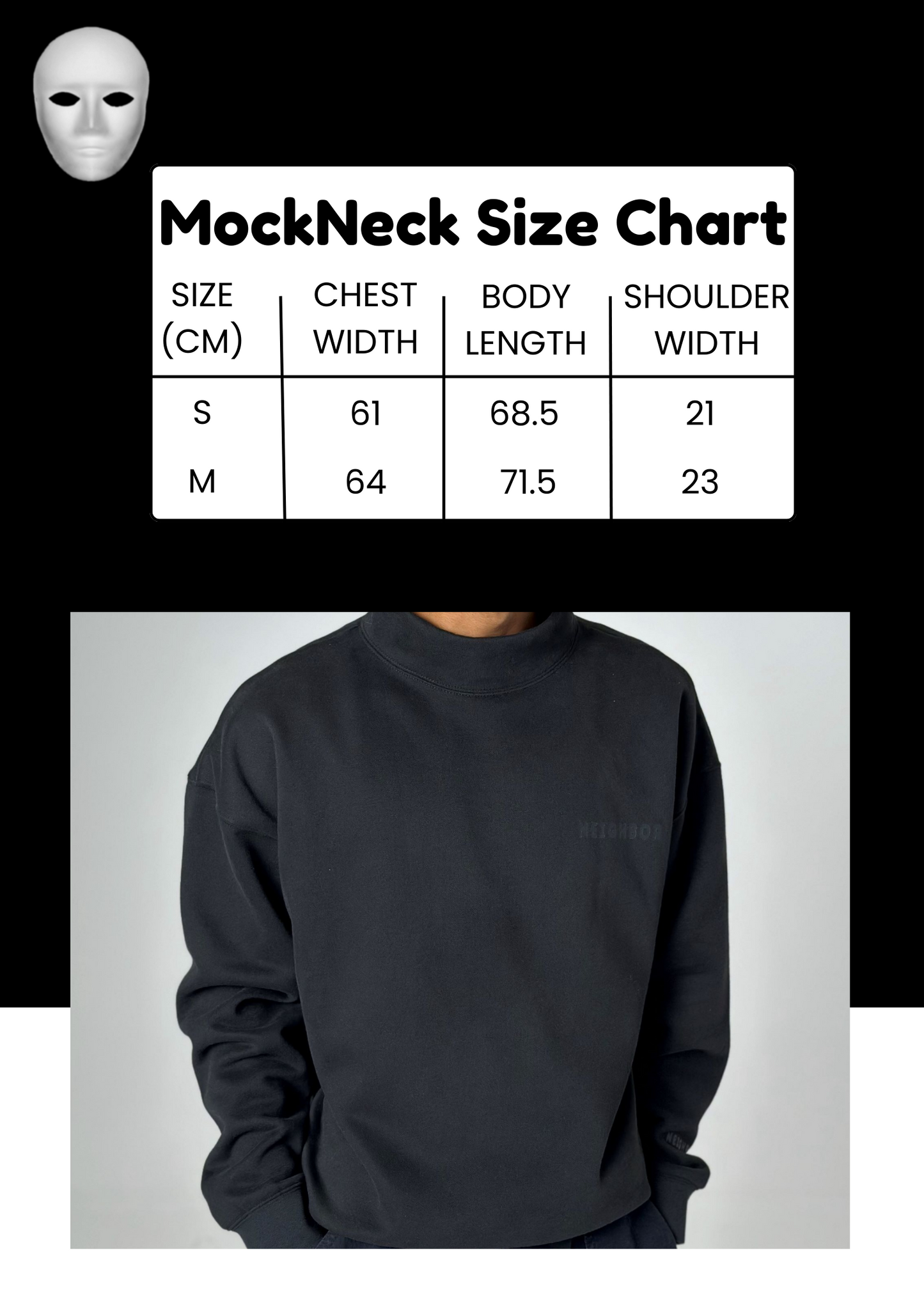 NEIGHBOR OVERSIZED MOCKNECK PULLOVER - BLACK