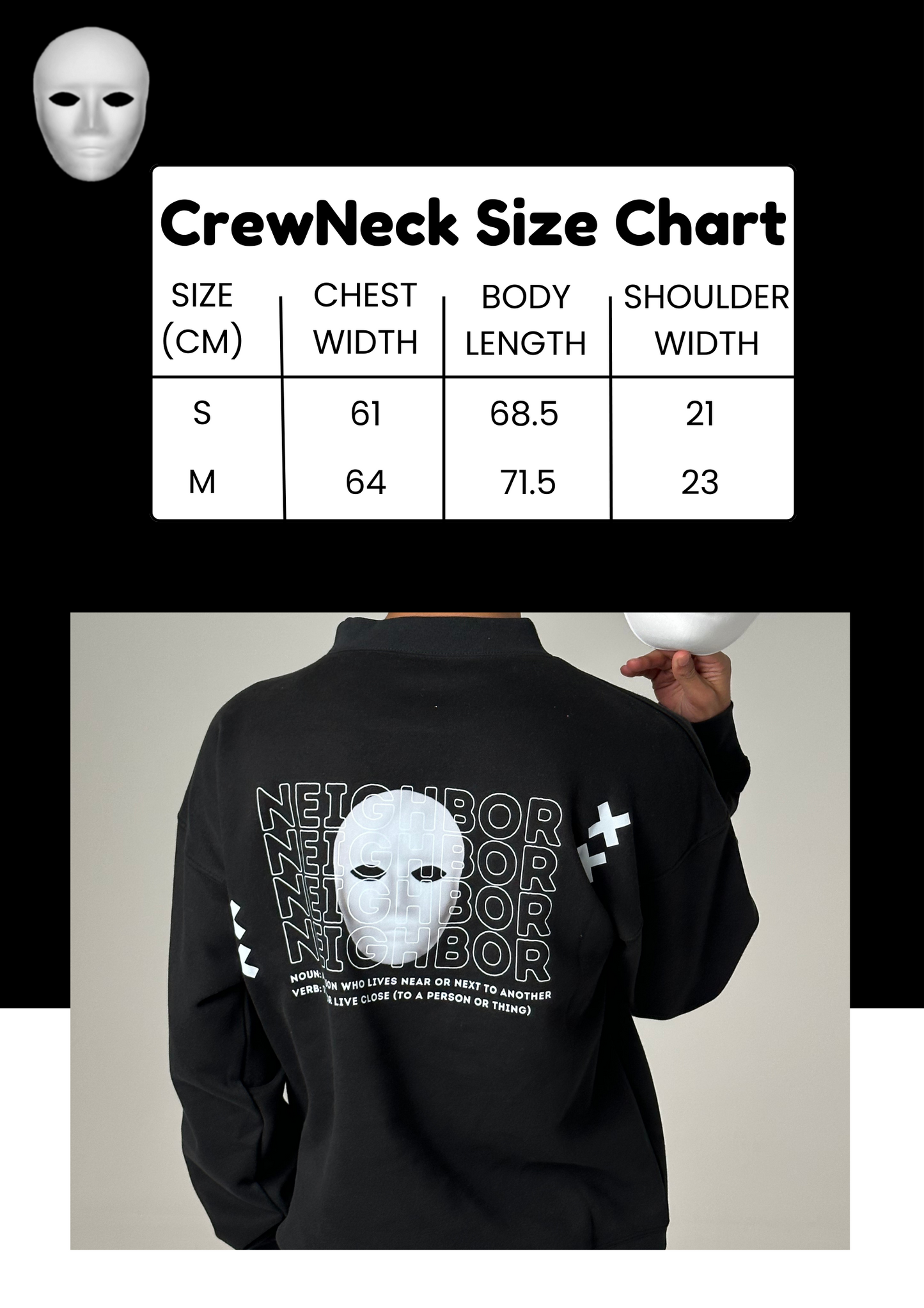 NEIGHBOR OVERSIZED CREWNECK - BLACK